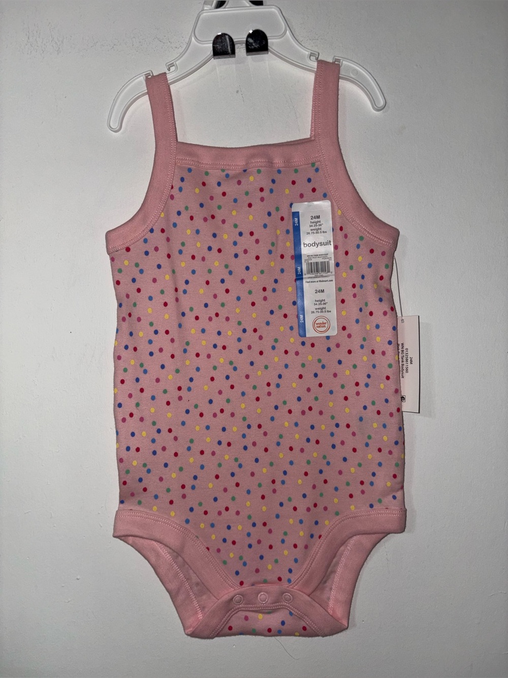 Wonder Nation Baby Girls Pink Polka Dot Bodysuit 24ms new